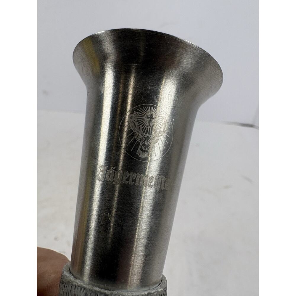 Jägermeister Bar Shot Glass - Deer Stag Buck Elk Head - Pewter & Stainless Metal - Picture 2 of 5
